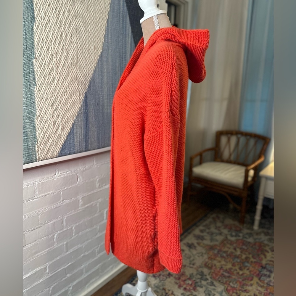 Brand Unknown Red Hooded Knit Cardigan - Picture 6 of 9